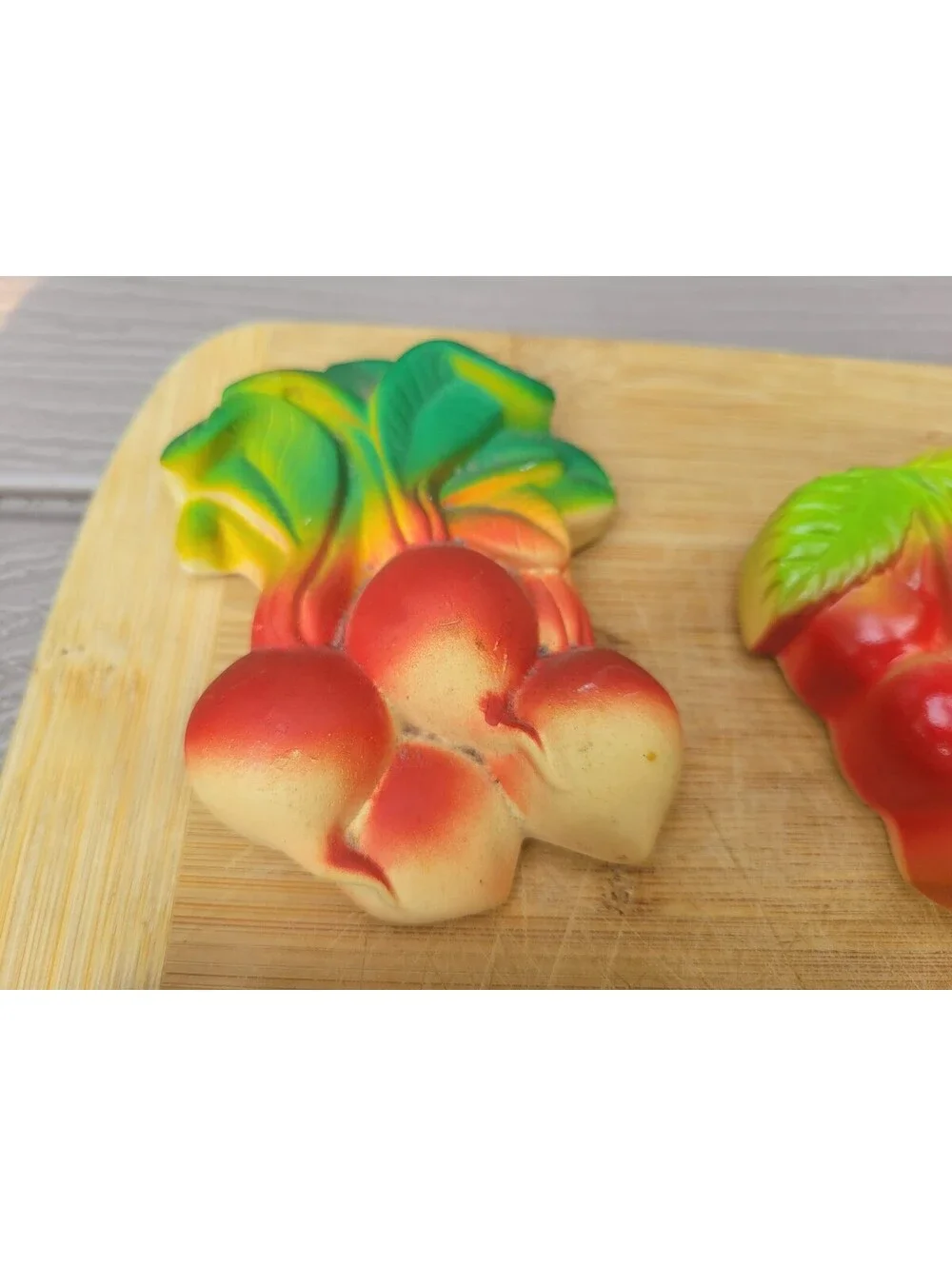 Vintage Miller Studio Cherry Fruit Chalkware Wall Plaques Set Of 4 Small USA